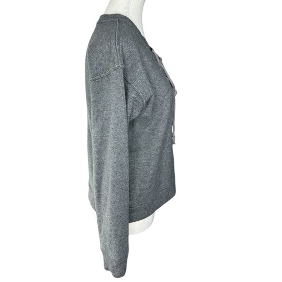 Mother Women's Charcoal Gray The Tie Up Easy Wash Activewear‎ Sweatshirt S/C39 - Picture 2 of 16